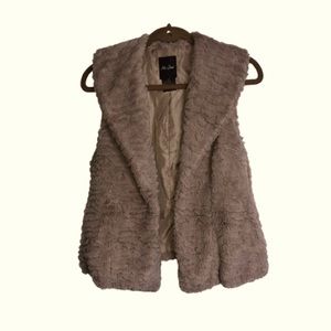Me Jane Faux Fur Vest Blush Pink M Pockets Lined
